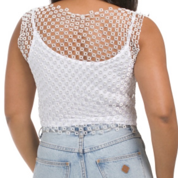 NWT HOUSE OF HARLOW 1960
Floral Rhinestone Mesh Top - Picture 2 of 7